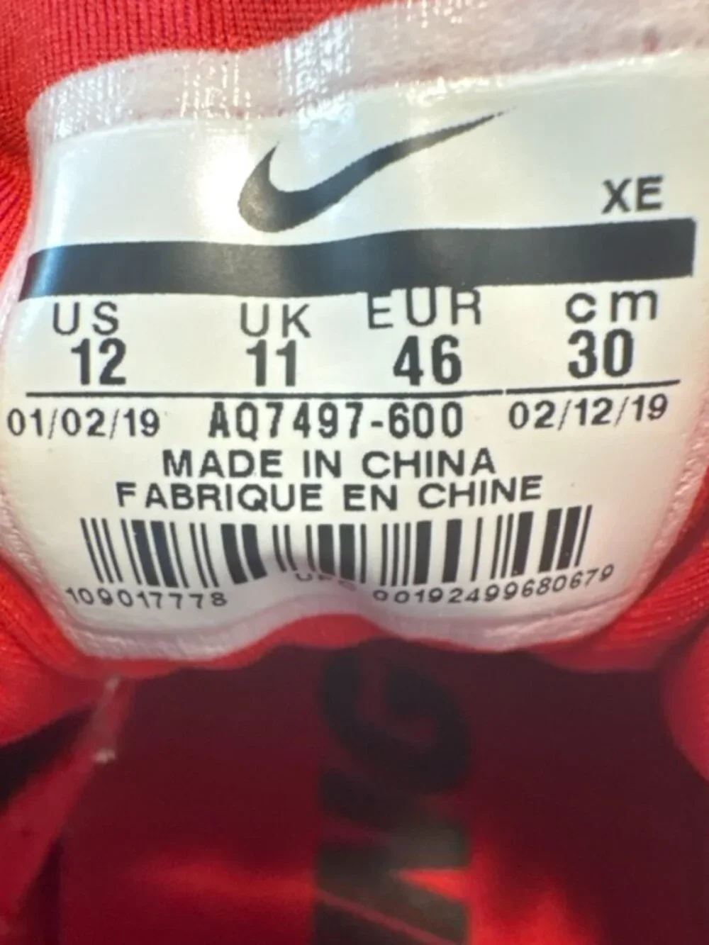 Nike Zoom Winflo Men's Red Running Shoes Sneakers Size 12 - Picture 7 of 12